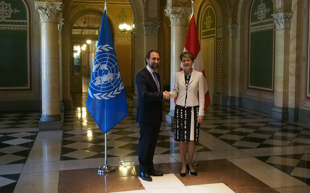 Visite officielle à Berne du haut-commissaire aux droits de l’homme de l’ONU Zeid Ra’ad Al-Hussein