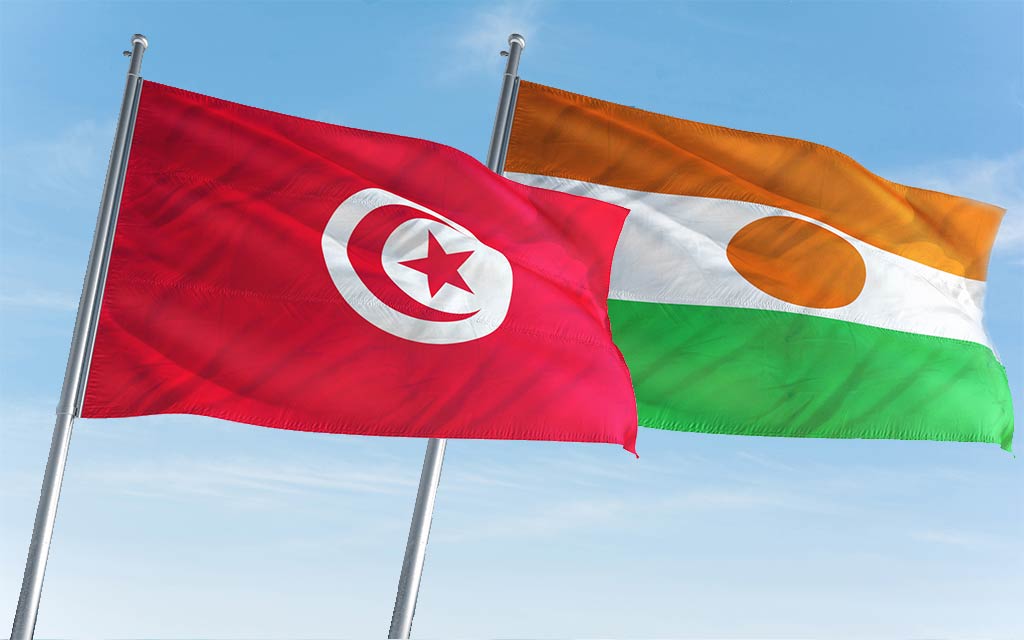 Bandiere della Tunisia e del Niger